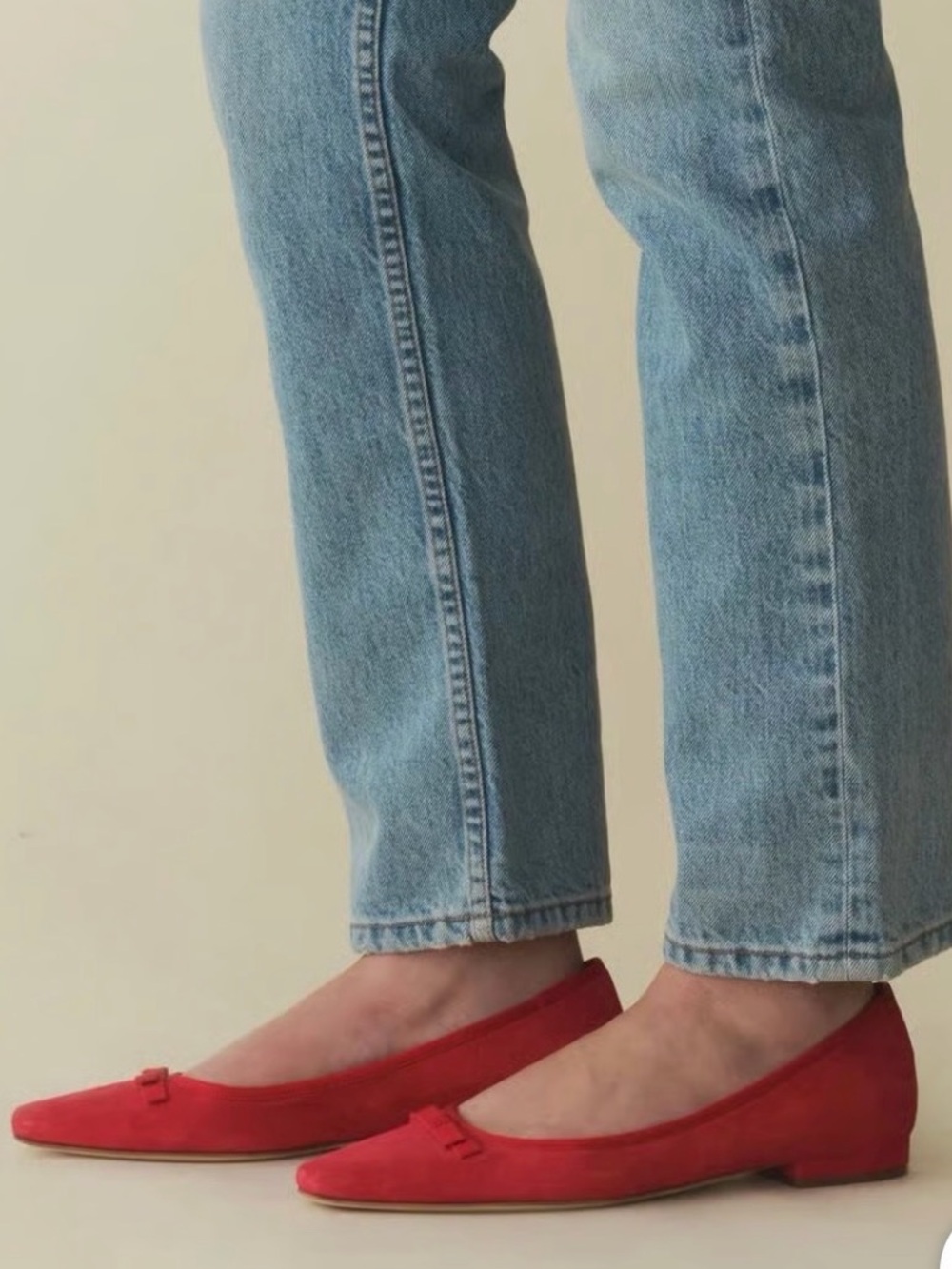 DÔEN Odette Rouge Suede Ballet Flats